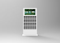 AC240V 32-calowy biały kolor Stojący wyświetlacz LCD z cyfrowym oznakowaniem Kiosk z uchwytem na broszurę