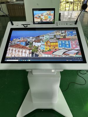 Inteligentny podwójny ekran AIO spotkań podium 32 "okna interaktywny PCAP plus 10" ekran lcd monitor pulpit