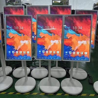 32 cali, przenośny, inteligentny, interaktywny kiosk dotykowy, mobilny, bezprzewodowy, obracający się ekran LCD