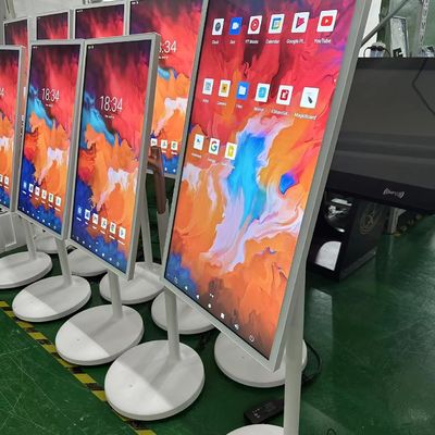 32 cali, przenośny, inteligentny, interaktywny kiosk dotykowy, mobilny, bezprzewodowy, obracający się ekran LCD