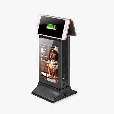 Czarny 10 cali Advanced L-Shaped Desktop HD LCD Screen Advertising Player z menu Power Bank