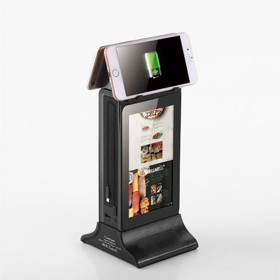 Czarny 10 cali Advanced L-Shaped Desktop HD LCD Screen Advertising Player z menu Power Bank