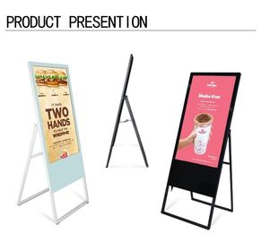 Składana reklama Digital Signage Menu Board Floor Stand Typ 3G / 4G Opcjonalne