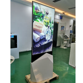 55-calowy wewnętrzny stojak podłogowy QLED Ultracienki ruchomy monitor plakatowy z cyfrowym oznakowaniem Android Dwustronny ekran LCD Kiosk