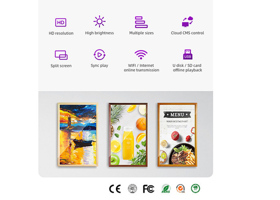 18.5/21/32/42 Inch Photo Frame Digital Signage Advertising Display Dla wyświetlacza NFT