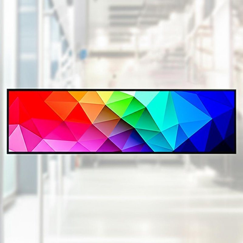 86-calowy rozciągnięty wyświetlacz LCD o rozdzielczości 1920*1080 i jasności 400 CD/m² do użytku w hotelach, barach i zastosowaniach komercyjnych