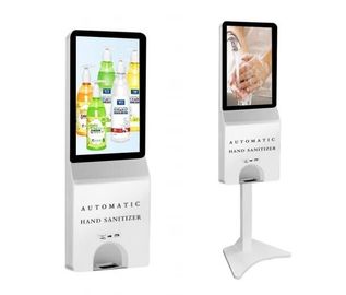 Kryty ekran dotykowy LCD Digital Signage z automatycznym dozownikiem dezynfekcji rąk