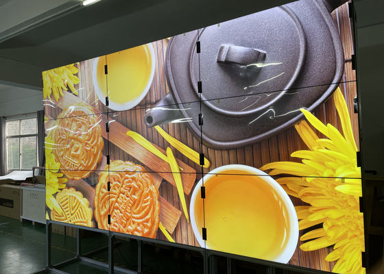Ściana wideo LCD Rozdzielczość UHD 4k 3X3 Digital Signage 55-calowa mini ramka o jasności 450